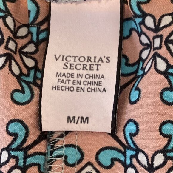 Victoria's Secret Satin Lounge Sleep Shorts Sz M BOHO Mixed Pattern 168R - Picture 7 of 9